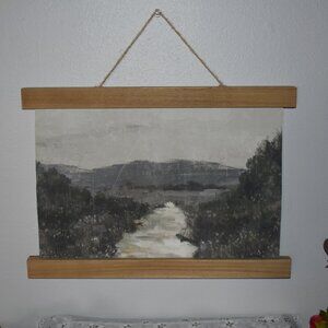 Small Farmhouse Wood Canvas Nature Landscape Tapestry Hanging Wall Decor